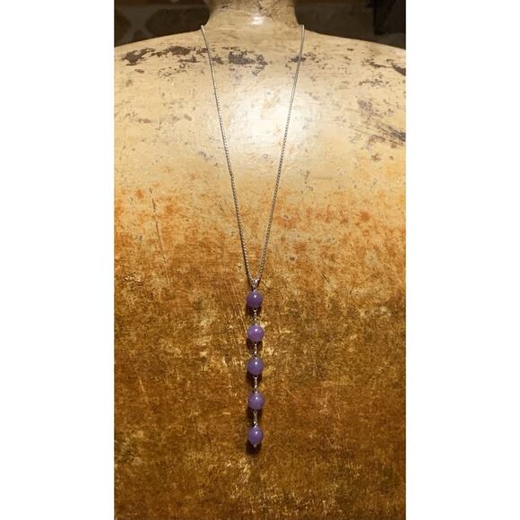 Jade of Yesteryear Lavender Jade and Sterling Silver Necklace - Picture 2 of 7